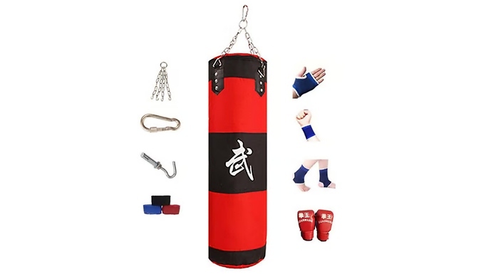 Unfilled Punching Bag with Training Gloves - 2 Sizes!