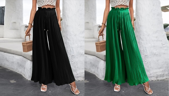 Women’s Wide Leg Palazzo Trousers - 4 Colours, 4 Sizes