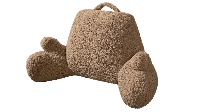 Fluffy Lumbar Support Cushion with Arms - 2 Colours at Go Groopie