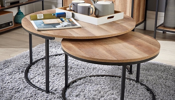 2-Piece Oakmere Round Nest of Tables - 2 Colours