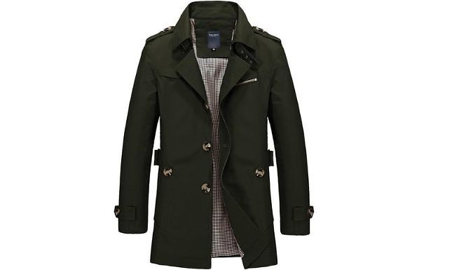 Men's Trench Coat - 5 Colours, 5 Sizes at Go Groopie