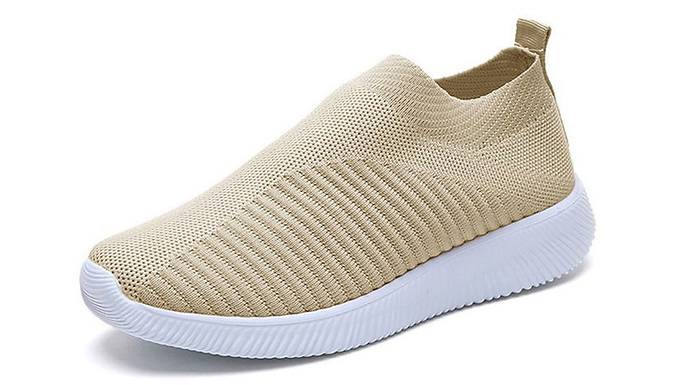 Knitted Breathable Slip-On Trainers - 5 Sizes & 8 Colours