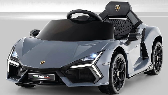 Kids 12V Licensed Lamborghini Ride-On Car - with Hydraulic Doors & Music!