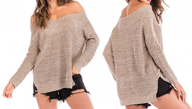 Off-The-Shoulder Jumper - 2 Colours & 3 Sizes