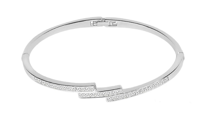 Triple Crystal Row Bangle with Gift Pouch