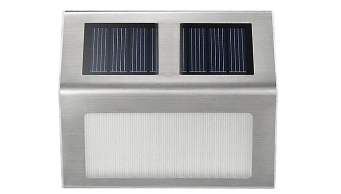 2-Pack of Solar Outdoor Wall-Mounted Stair Lights