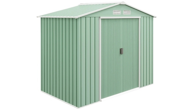 Outsunny 7ft x 4ft Metal Garden Shed - Foundation Kit Included!