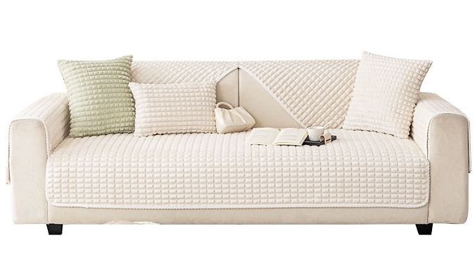 Non-Slip Plush Warm Sofa Cover - 6 Sizes, 5 Colours!
