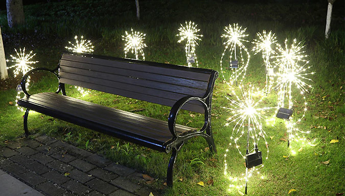 Solar Firework Lights with 200-LED Copper Wire - 3 Colours