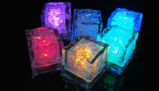 12-Pack of LED Decorative Drink Ice Cubes - 8 Colours