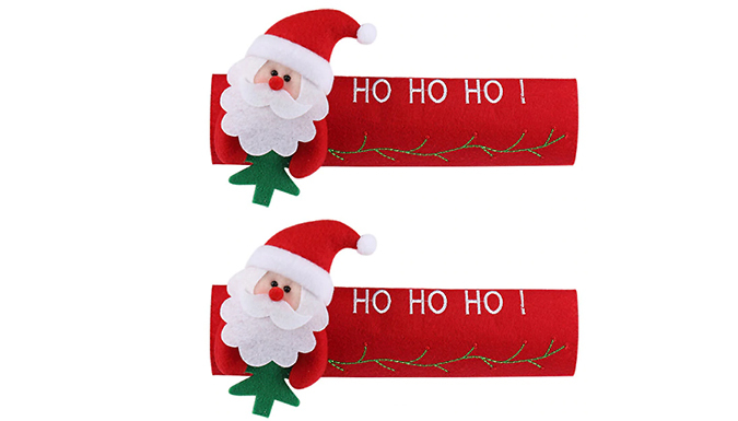 Pair of Festive Christmas Fridge-Handle Covers – 3 Options Deal Price £9.99