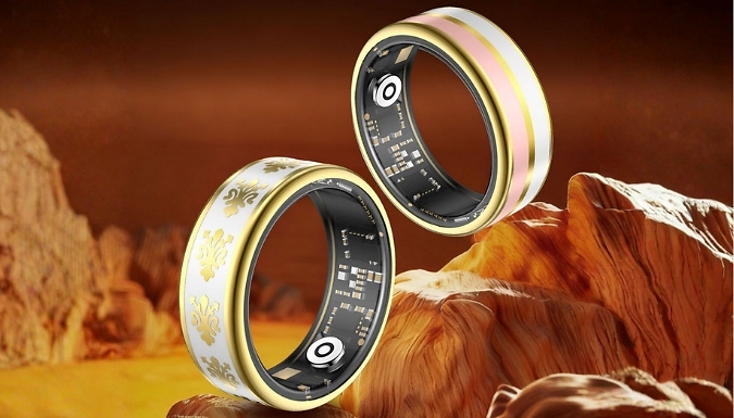 Smart Enamel Wellness-Tracking Ring - 6 Styles, 7 Sizes
