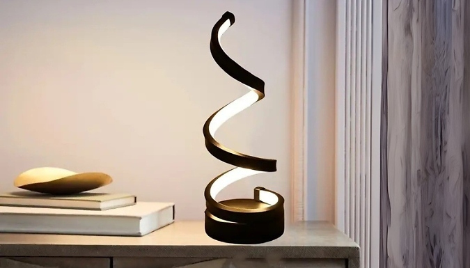 LED Spiral Bedside Lamp - 1 or 2 Pack!