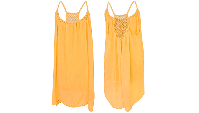 Flowy Mesh Back Sleeveless Summer Dress - 5 Colours & 5 Sizes