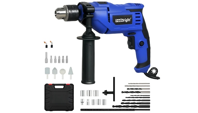 Traderight 80-Piece Electric Hammer Drill Set - 13mm