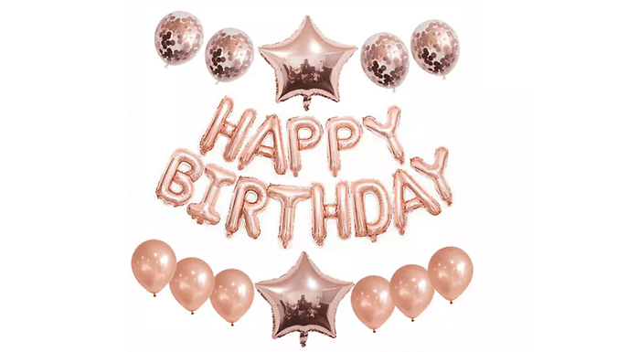 25-Piece Happy Birthday Balloon Kit - 6 Colours