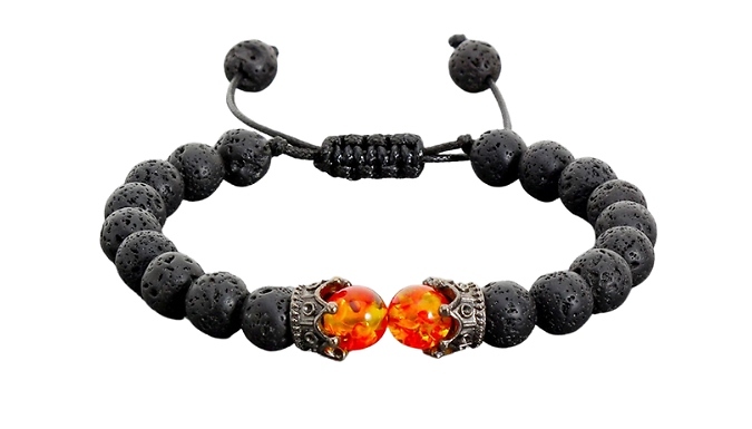 Black Lava Charm Bracelet