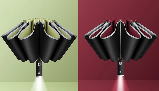 2-in-1 Automatic Umbrella with Flashlight Handle - 8 Colours