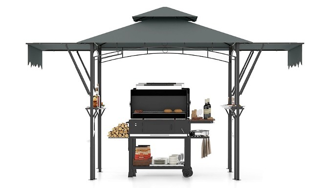 Grill Gazebo with Dual Side Awnings - 3.9M x 1.5M!
