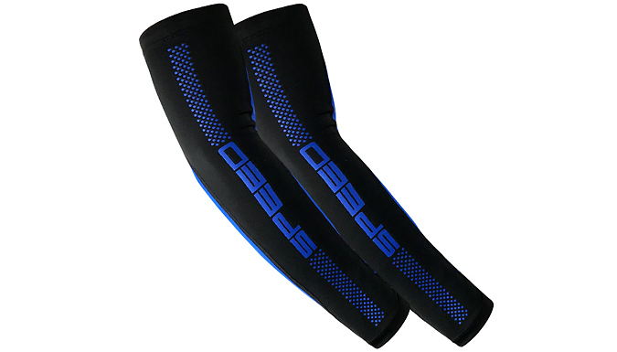 1 Pair of Sports Arm Compression Sleeves - 4 Sizes & 3 Colours