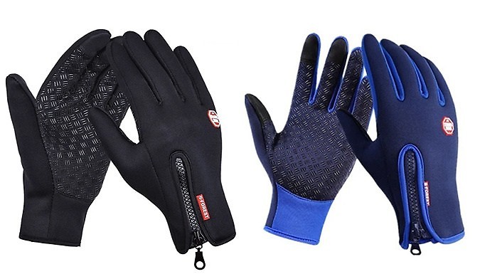Touchscreen Waterproof Non-Slip Thermal Gloves - 2 Colours and 4 Sizes from Go Groopie IE