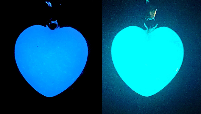 Glow-In-The-Dark Heart Pendant & Special Message - 2 Colours & 4 Messages