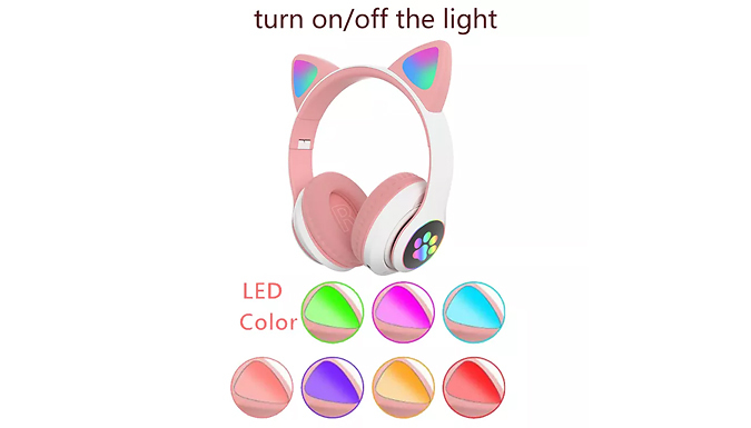 Cat Light-Up Kid's Headphones - 5 Colours