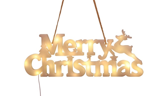LED Merry Christmas Decorative Hanging Light - 2 Colours
