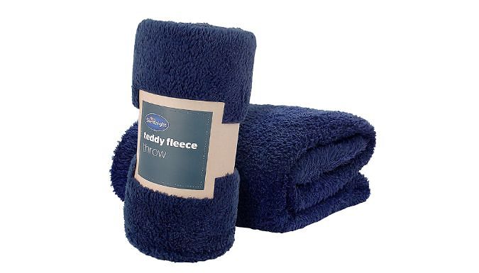 Silentnight Teddy Fleece Throw - 3 Colours