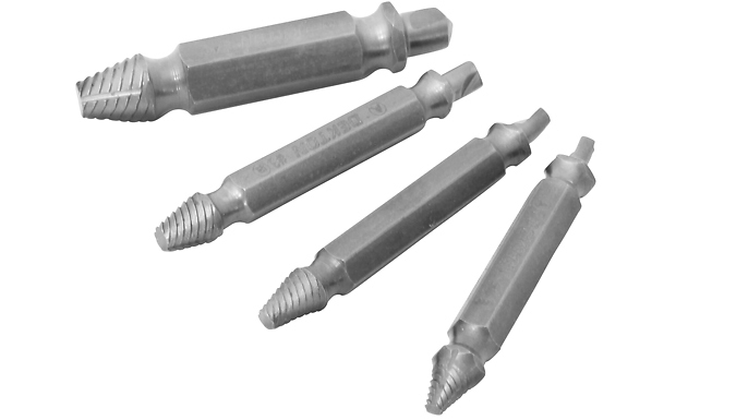 4-Piece Damaged Screw Extraction Removal Tools