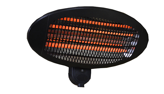 2000W Wall Mounted Black Electric Patio Heater With 3 Settings