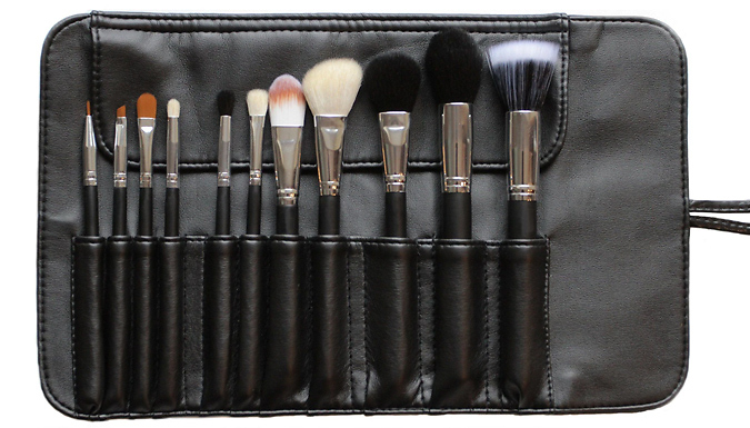 11-Piece Black Make Up Brush Set with Carry Case