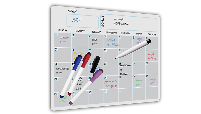 Erasable Magnetic Monthly Wall Planner Whiteboard - 3 Options!