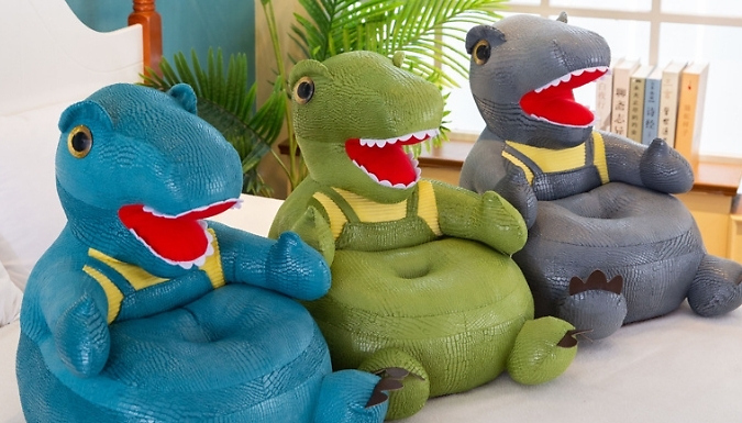 Dinosaur-Shaped Plush Kids Sofa - 3 Colours