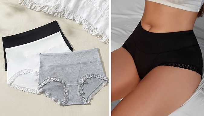 3 or 5 Pairs of Petite Women's Mid-Rise Lace Briefs - 4 Sizes!