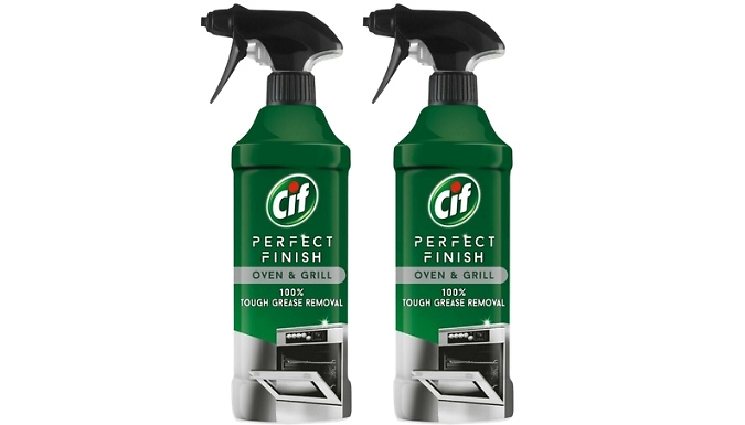 2 or 6-Pack of CIF Perfect Finish Oven & Grill Grease Removal Spray - 435ml Per Bottle