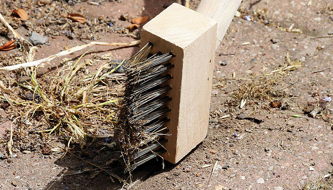 1.2m Patio Weed Wire Brush with Scraper Block