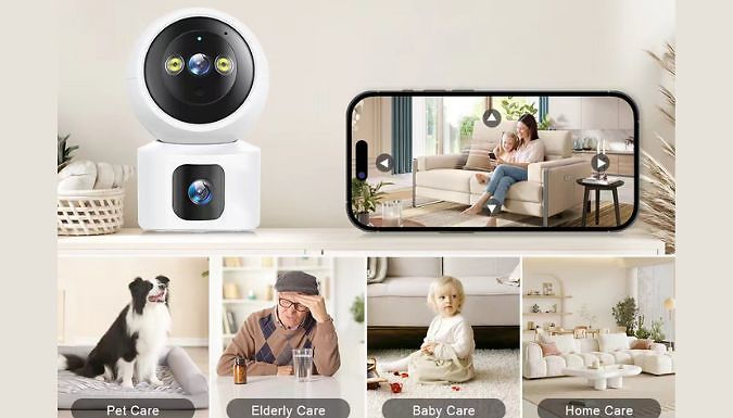 Smart Dual Lens Motion Tracking Camera with Night Vision