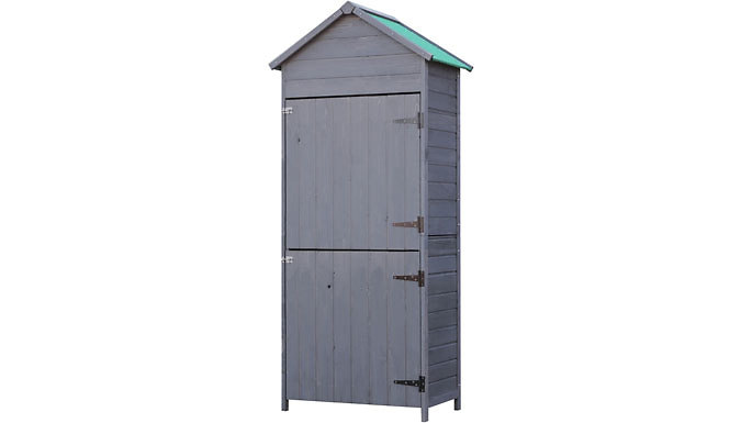Outsunny 2ft Grey Wooden Narrow Garden Shed