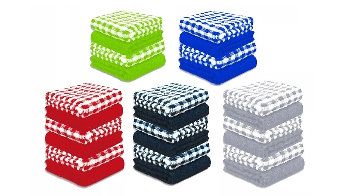 Pack of 6 Terry Tea Towels - 5 Colours