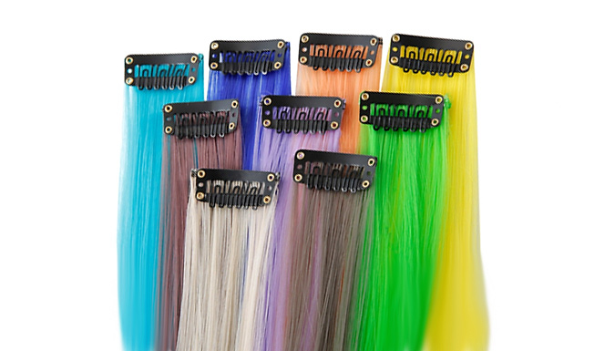2 x Clip-In Highlight Streak Extensions - 9 Colours