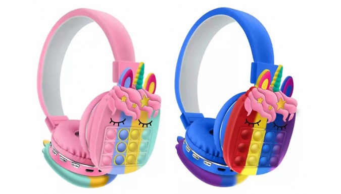 Pop It Bubble Wireless Unicorn Headphones - 2 Colours