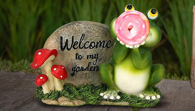 Bubble Blowing Frog Solar Light-Up Garden Ornament