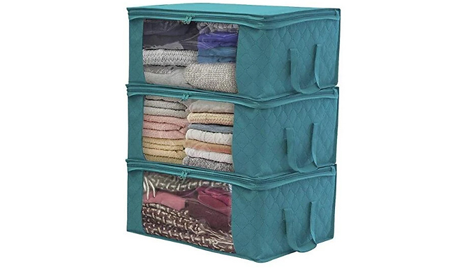1, 2 or 3 Anti-Dust Clothes Storage Boxes - 2 Colours