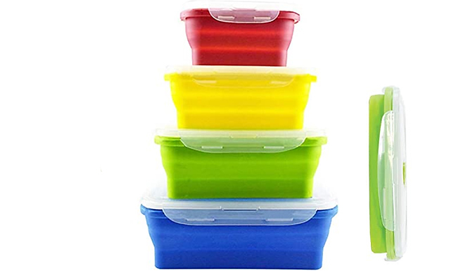 4 Silicone Collapsible Food Storage Containers