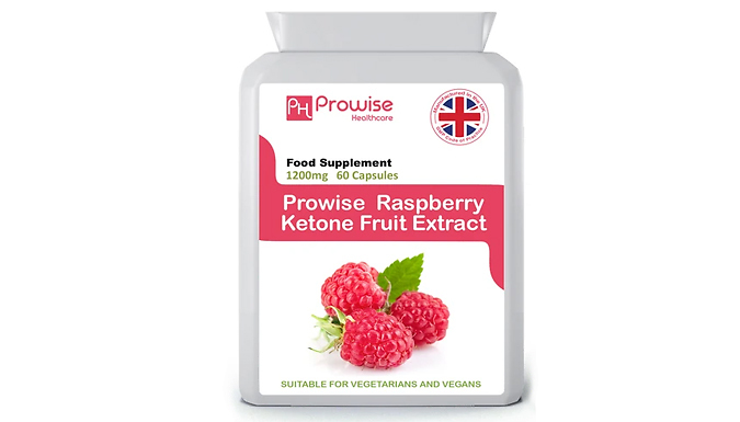 1, 2 or 3-Month Supply of Prowise Raspberry Ketones 600mg Capsules