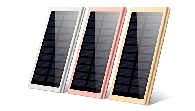 10000mAh Dual USB Solar Power Bank - 3 Colours