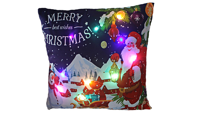 LED Light Christmas Cushion Covers - 9 Designs