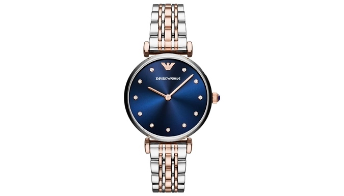 Women's Emporio Armani T-Bar Gianni Blue Watch - AR11092