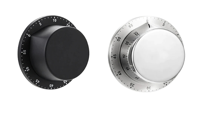 Stainless Steel Mechanical Magnetic Kitchen Timer - 2 Colours